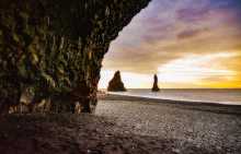 Reynisfjara fekete homokos tengerpart